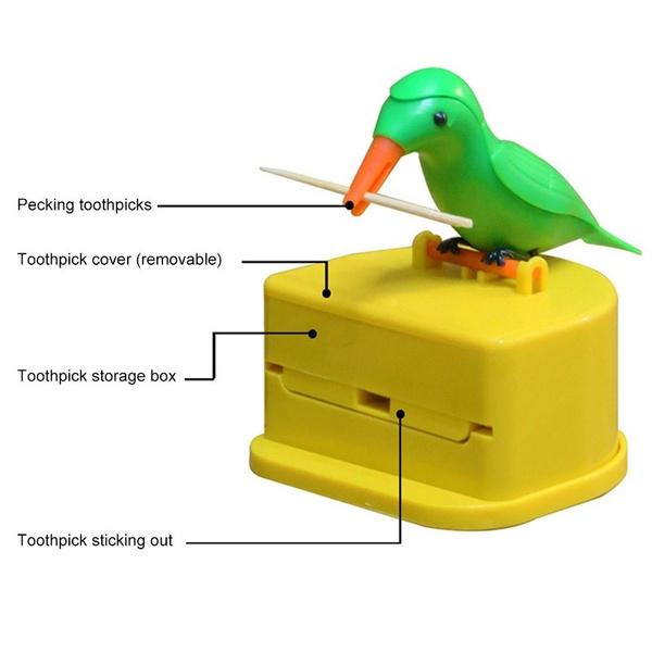 Portable Automatic Bird Toothpick Storage Box - LootFaat