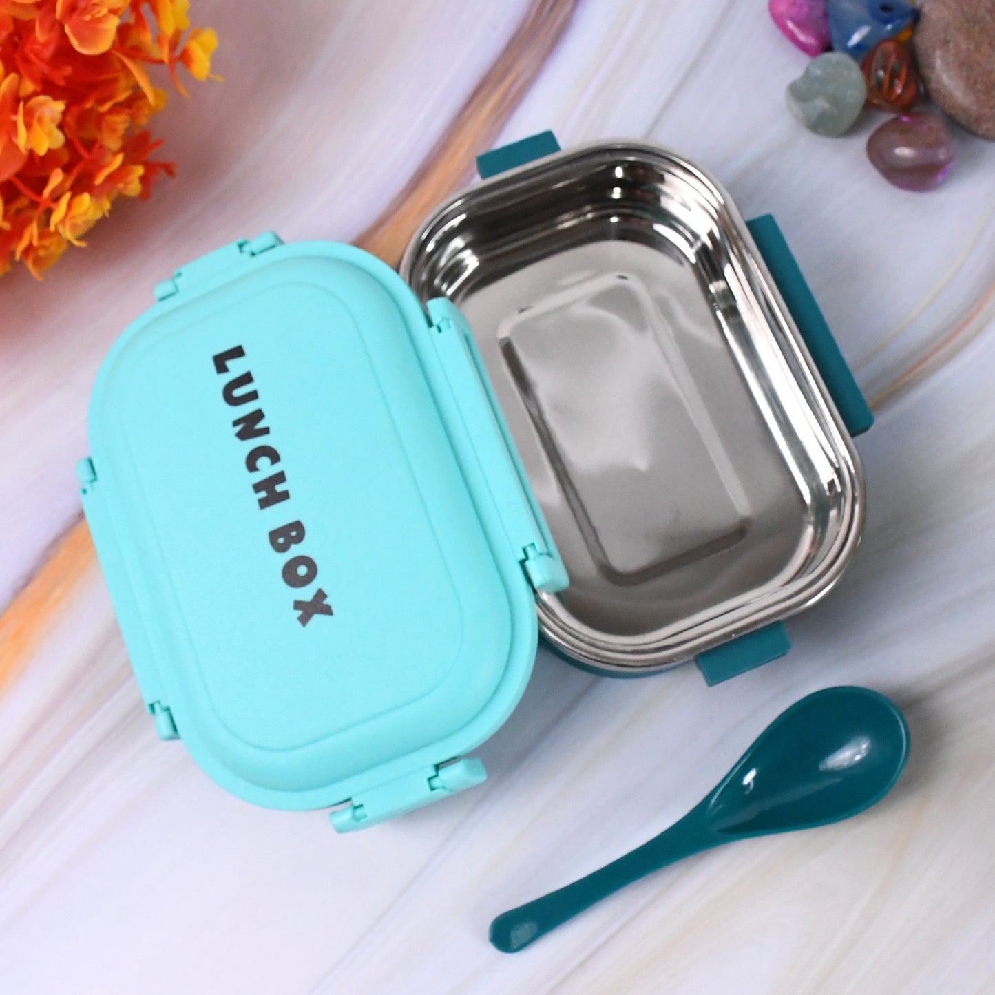 Insulated Testy Stainless Steel Leakproof Lunch Box With Spoon (1 Set) - LootFaat