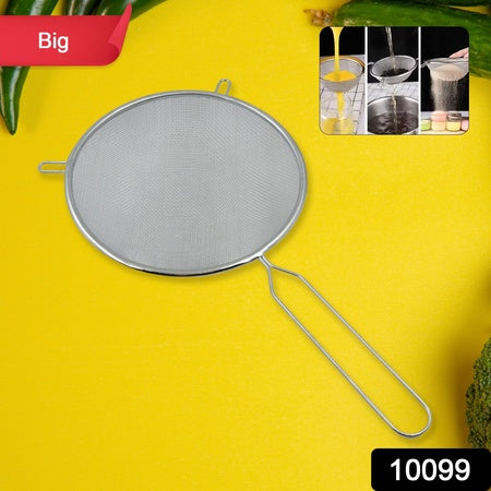 Big Mesh Strainer With Handle Stainless Steel Oil Straine Mesh Sieve Strainer(1 Pc) - LootFaat