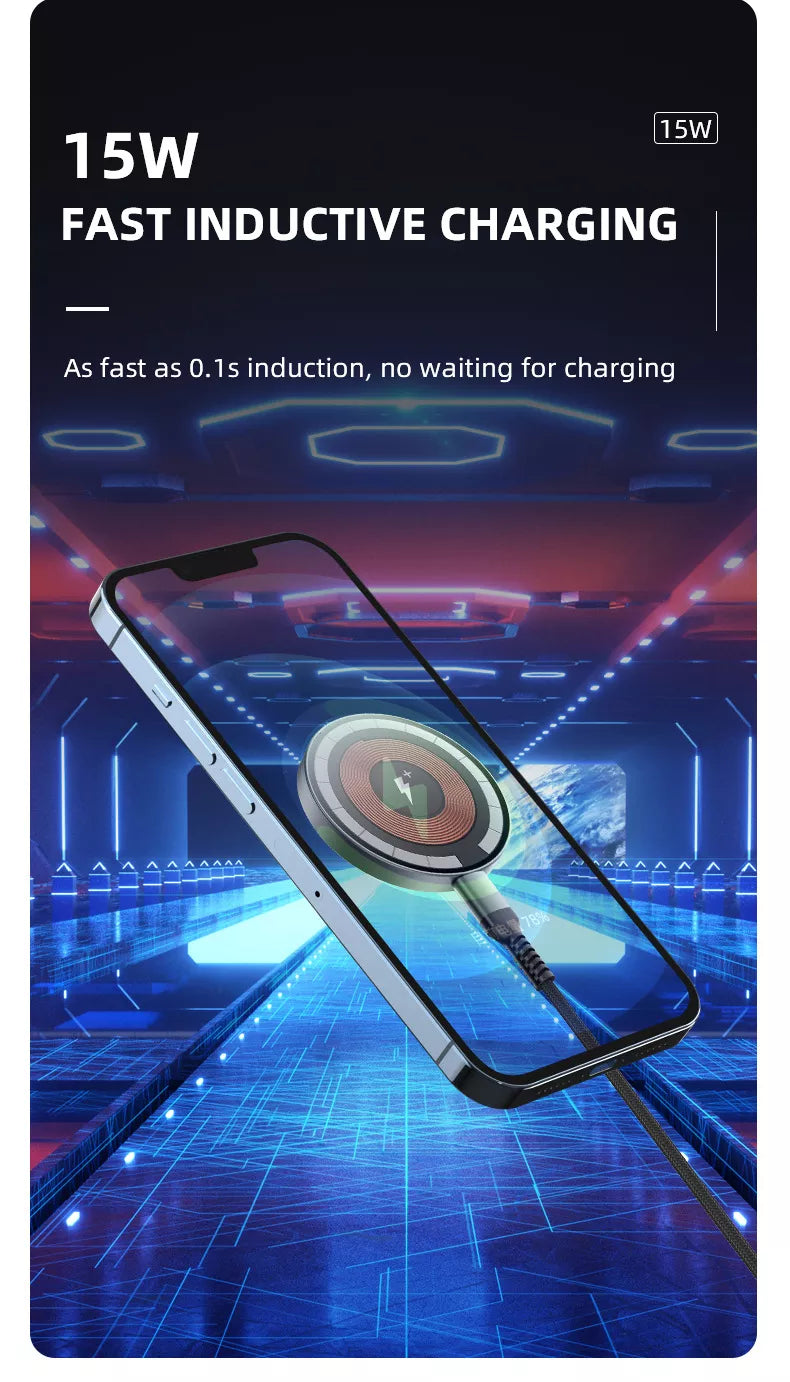 Transparent Magnetic Wireless Charger for iPhone 12/13/15/16/17