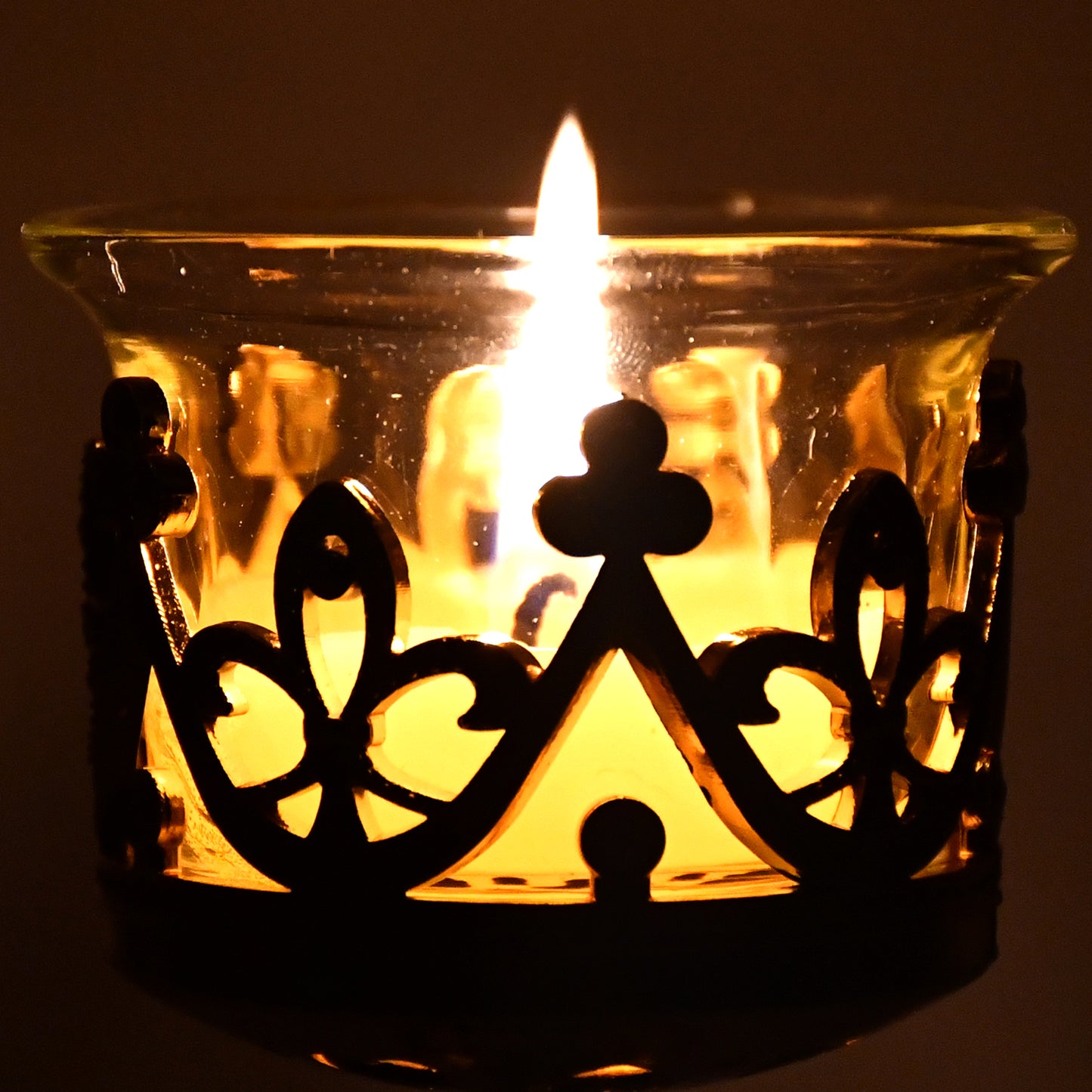 Flower Diwali Candle Holder With Plastic Stand (1 Set) - LootFaat
