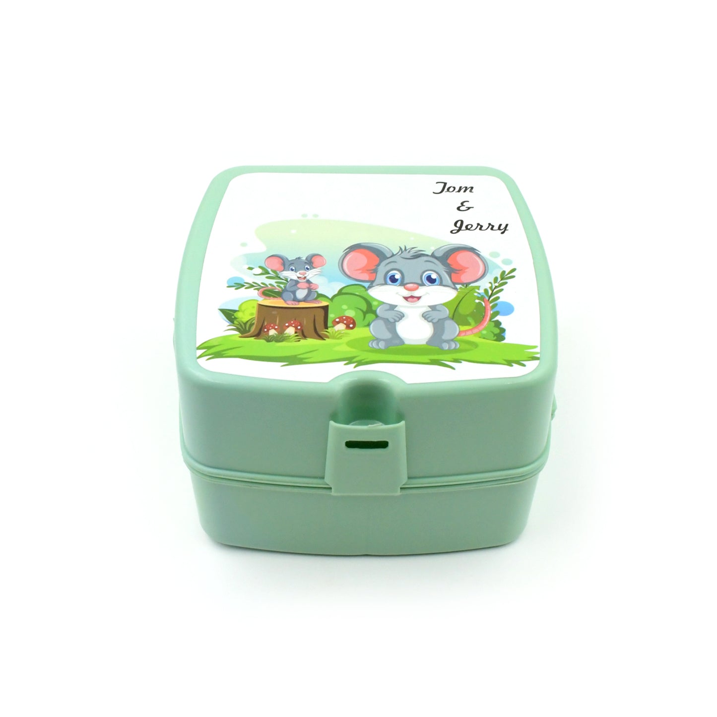 Double-layer Square Lunch Box With Spoon 4 Compartment Tiffin Push Lock Plastic Tiffin Box For Travelling School Kids Office Exclusive Home - LootFaat