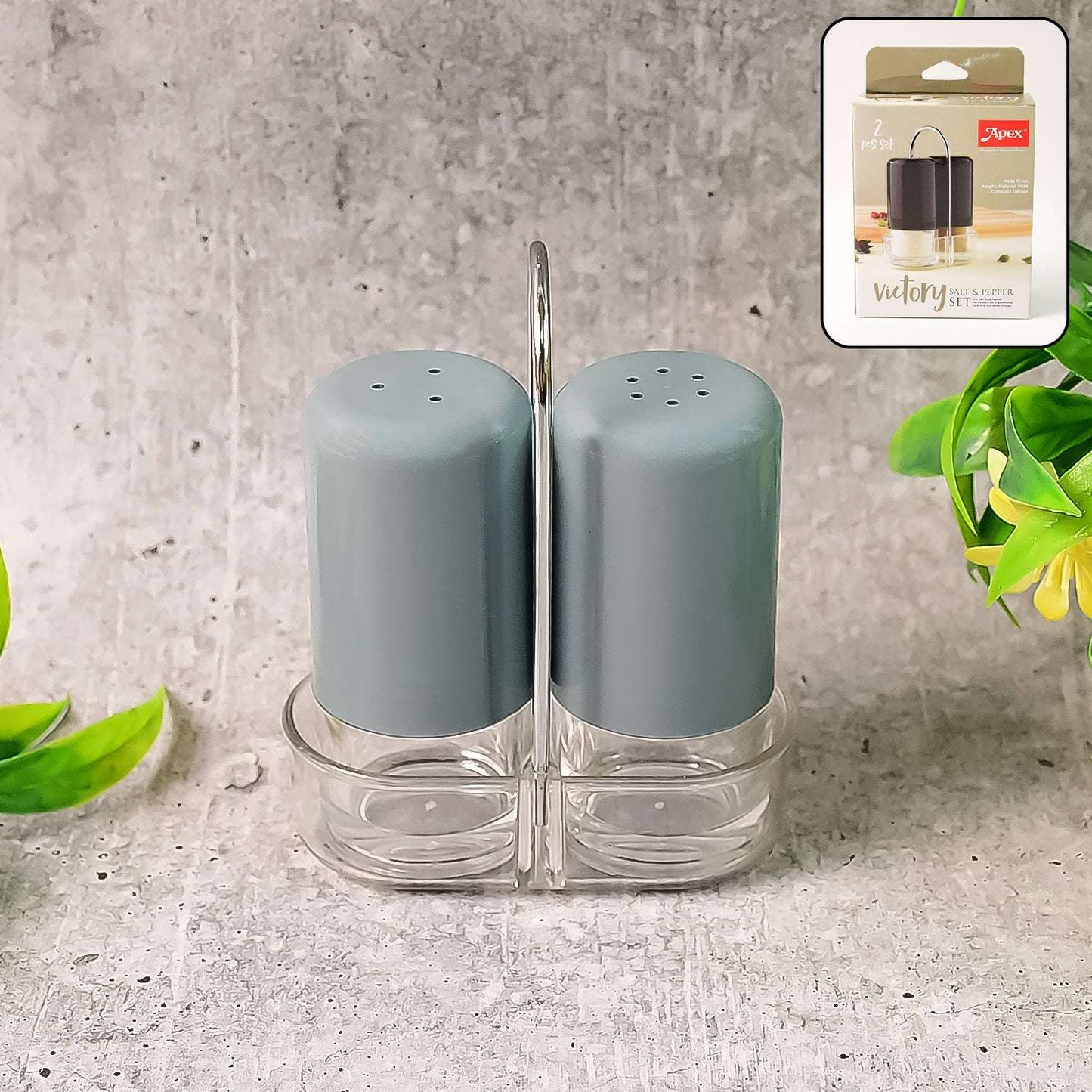 Victory Salt & Pepper Shaker Set - Acrylic, Ergonomic Design