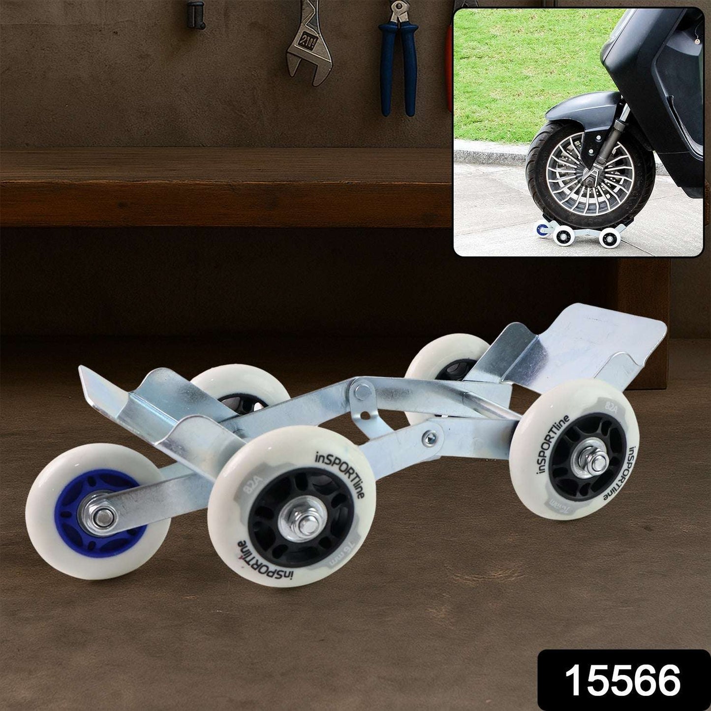 Universal Scooter Parking Roller Stand with Heavy-Duty Wheels