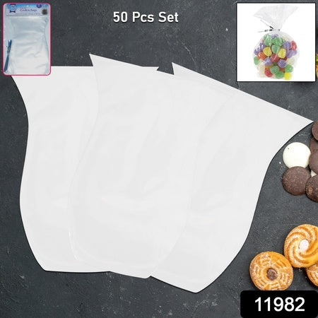 Clear Cookie Bags Gift Bag Clear Flat Treat Bags (50 Pc Set) - LootFaat