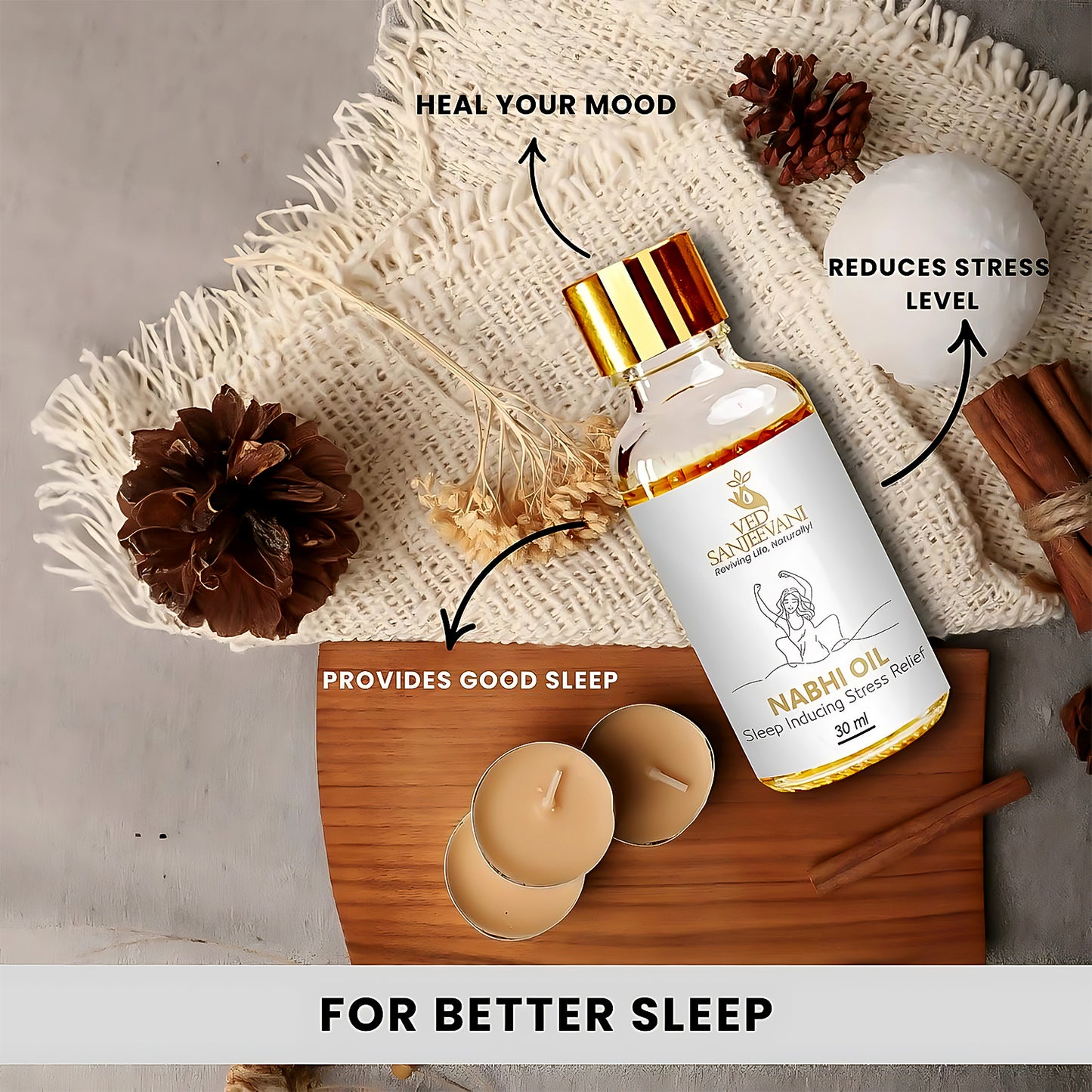Ved Sanjeevani Nabhi Oil Sleep Inducing Stress Relief (30ml 1 Pc)