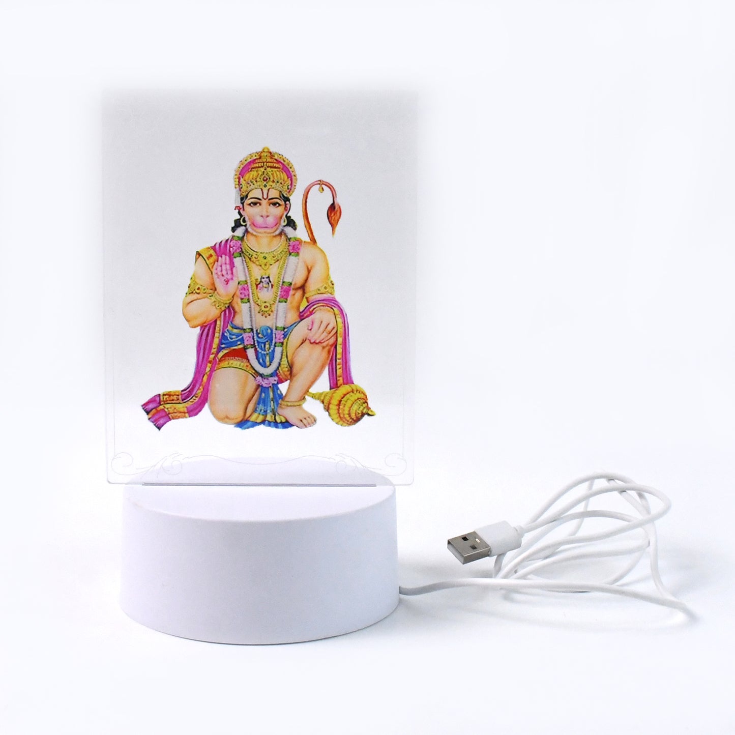 Beautiful 3d Lord Hanuman Frame With Soft White Light (1 Pc) - LootFaat