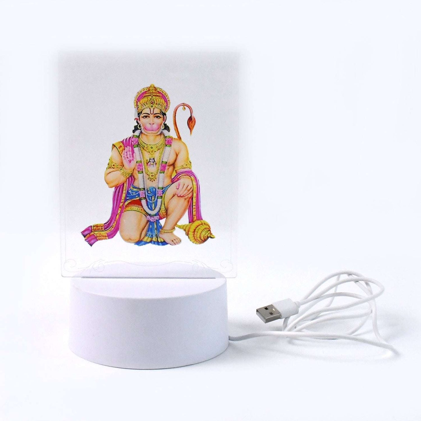 Beautiful 3d Lord Hanuman Frame With Soft White Light (1 Pc) - LootFaat