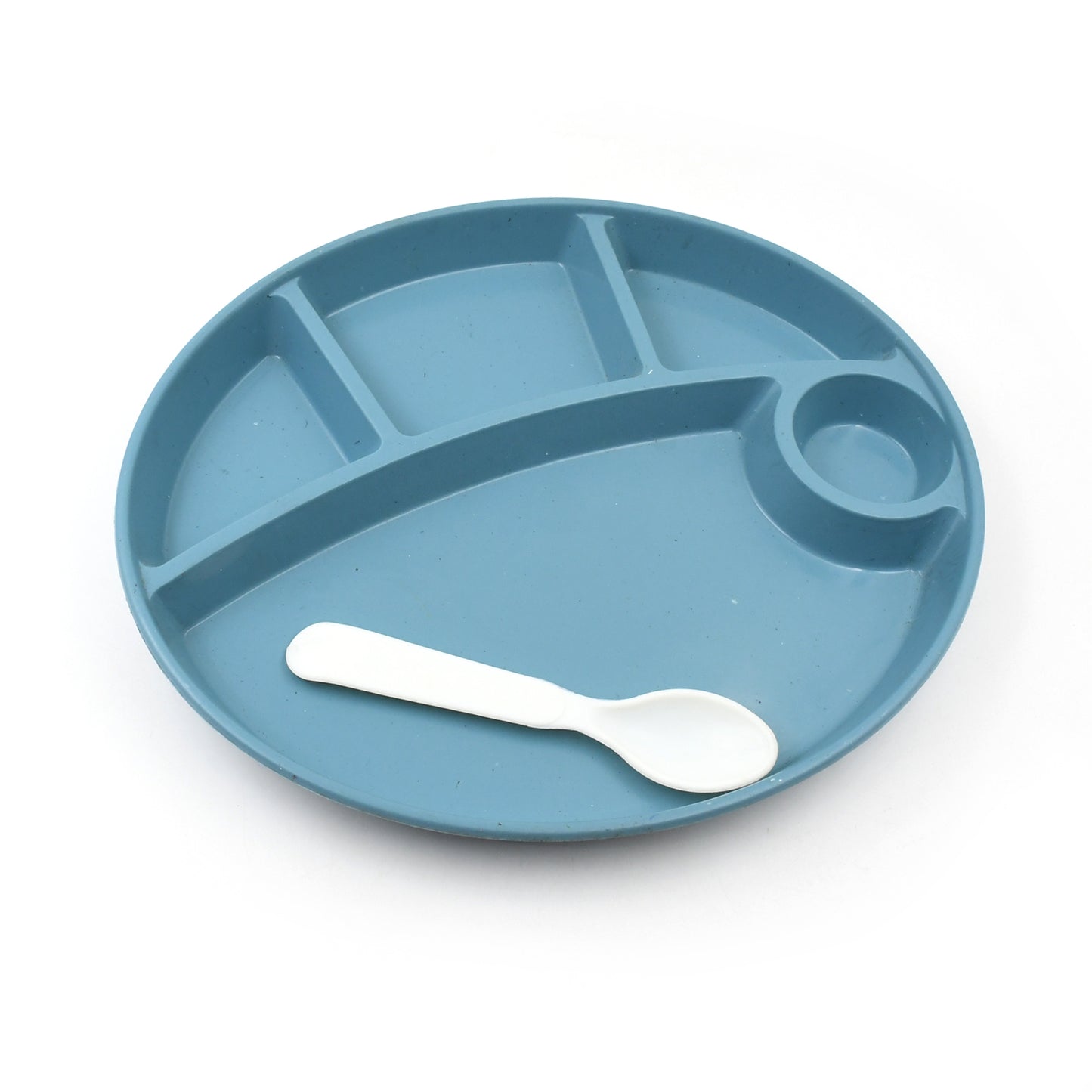 Plastic Food Plates Biodegradable 5 Compartment Plate With Spoon For Food Snacks Nuts Desserts Plates For Kidsreusable Plates For Outdoor Camping Bpa-free(1 Pc) - LootFaat