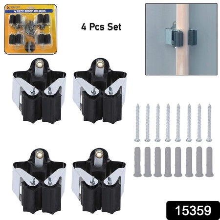 Multifunction Wall Mount Garage Holder For Mop Broom Hanger (4 Pcs Set) - LootFaat