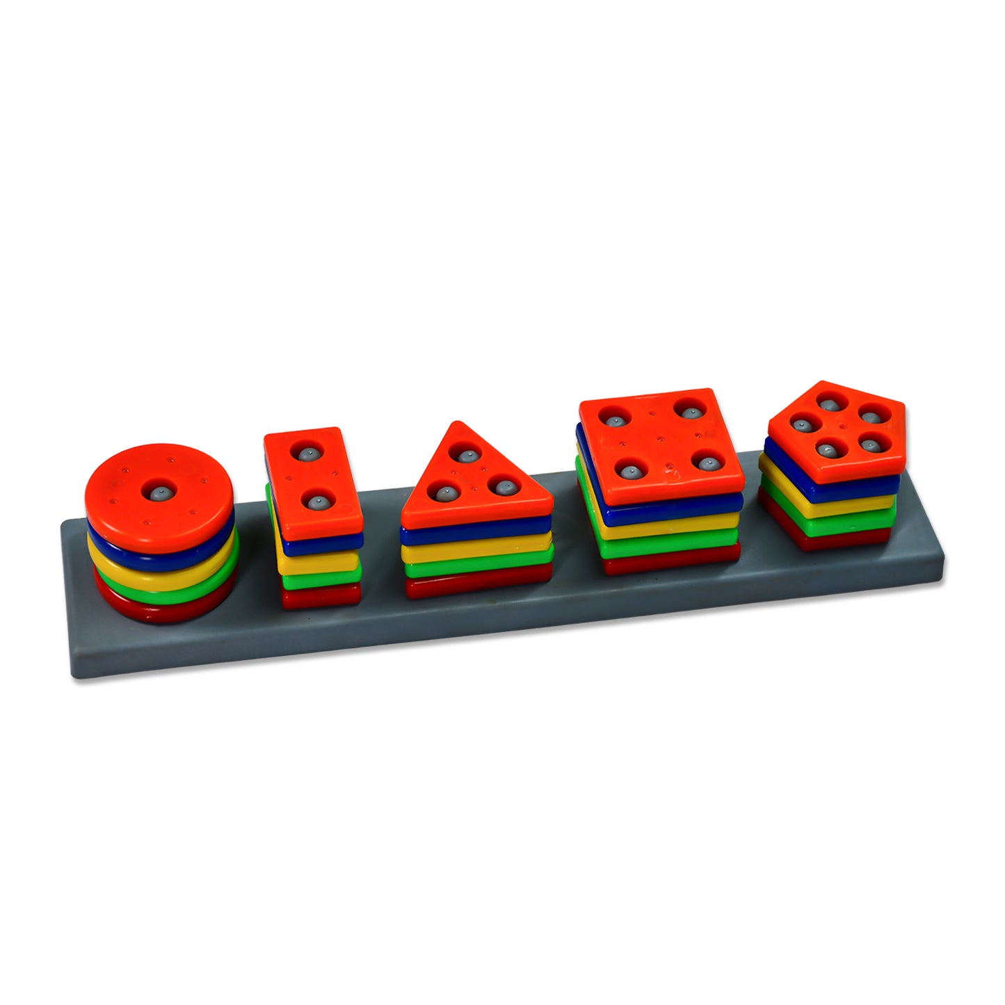 Geometric Brick - 5 Angle Matching Column Blocks For Kids - Preschool Educational Learning Toys. - LootFaat