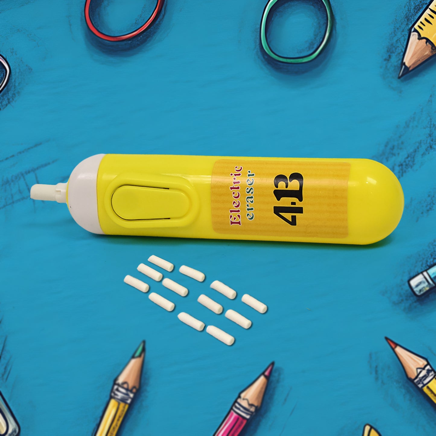 Electric Eraser Kit Automatic Pencil Eraser Battery Operated With 12 Eraser Refills - LootFaat
