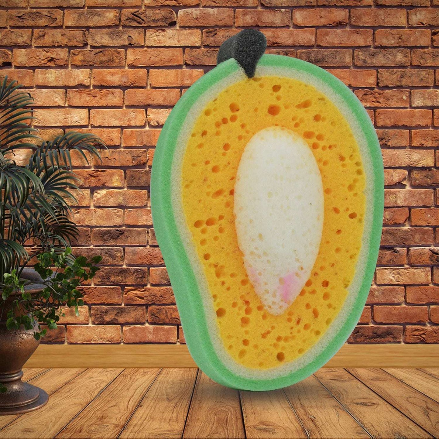 Sponge Household Kitchen Mango Shape Bowl Dish Washing Cleaning Pad Cleaner Bath Cleaning Sponge Dishwashing Sponge Mango (1 Pc) - LootFaat