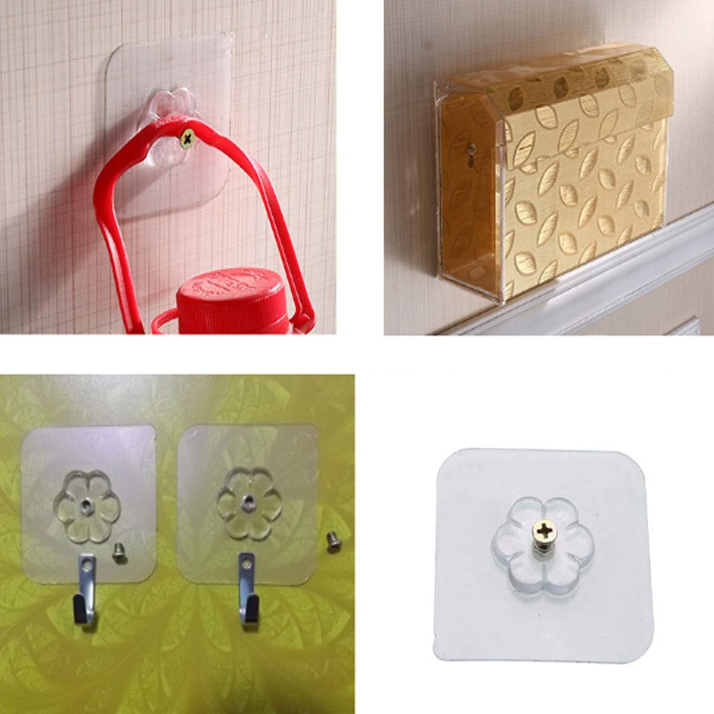 Self Adhesive Hooks Sticker Screw Nut And Bolt Type (4 Pcs Set) - LootFaat