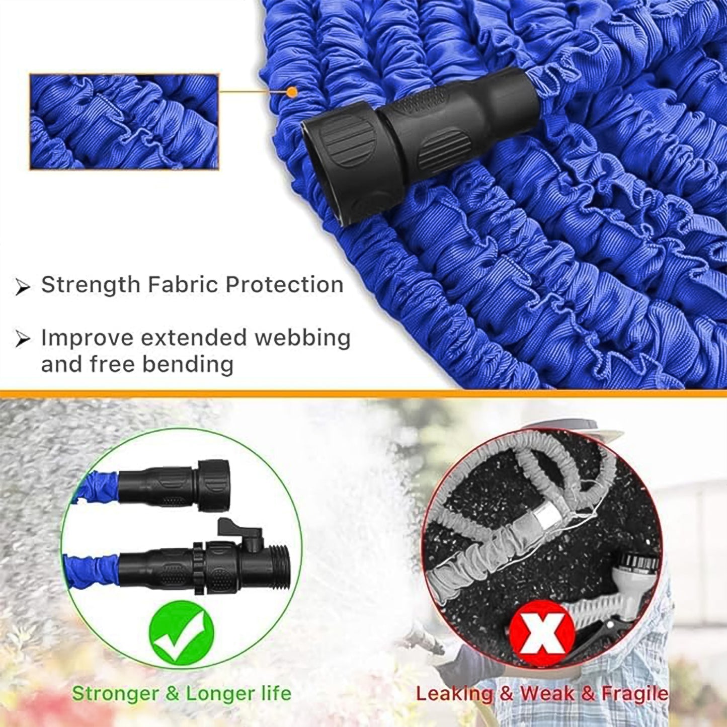 4M Expandable Magic Garden Hose with 7-Mode Spray Gun (Mix Color)