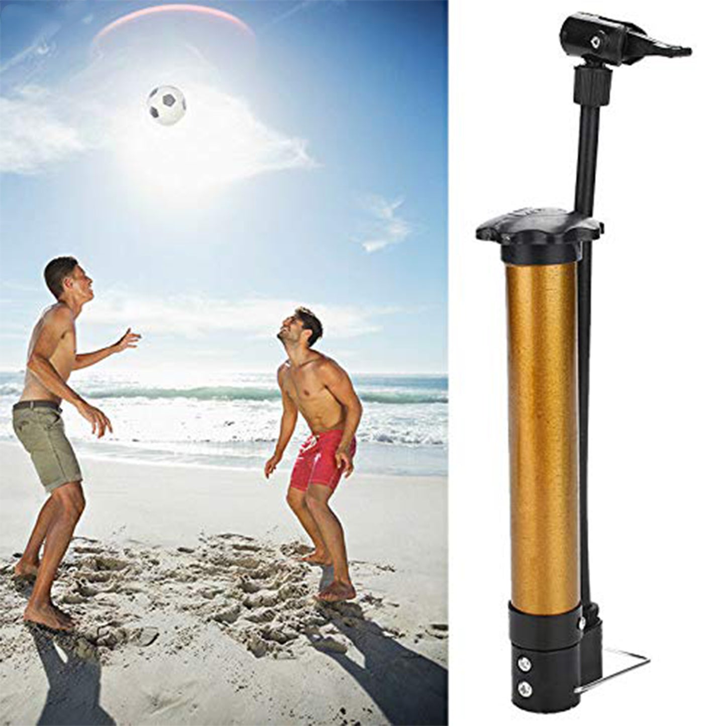 Mini Hand Air Ball Pump With 1 Pin Metal Portable High Pressure Air Pump Mini Basketball Inflator For Balls Basketball Soccer Volleyball Football Inflatable And More (1 Pc) - LootFaat