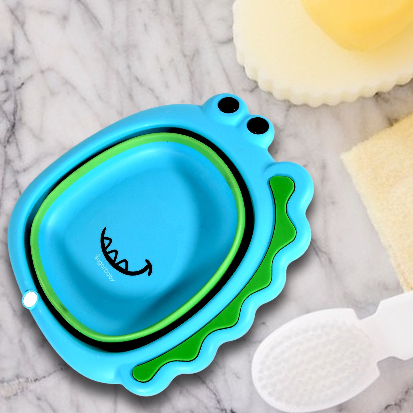 17513 Frog Shape Wash Basin Space Saving Multi Function Foldable Baby Wash Basin Easy Clean Lightweight Thicken For Washing Face For Home (3331cm 1 Pc)