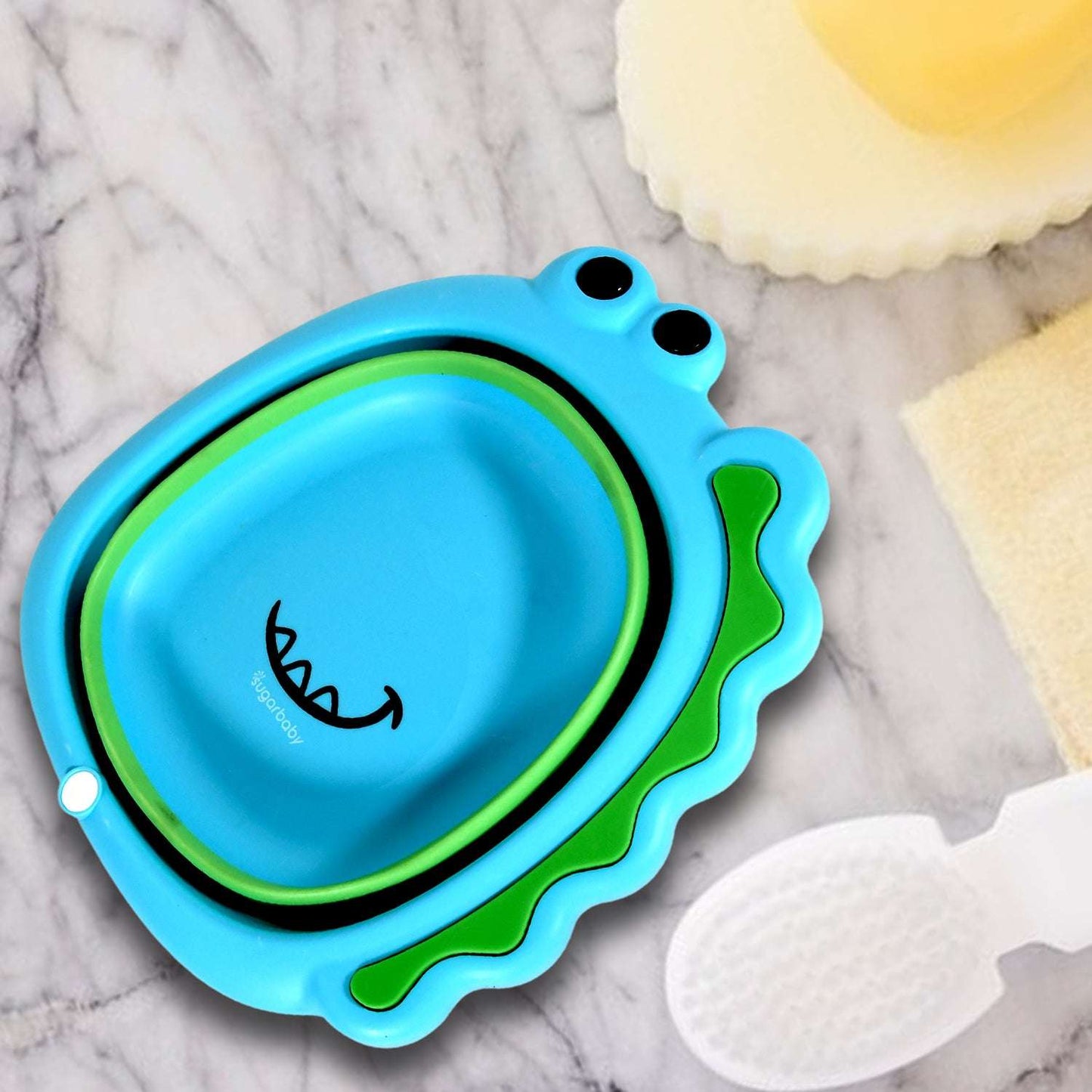 Foldable Frog Baby Wash Basin - Space Saving, Multi-Function