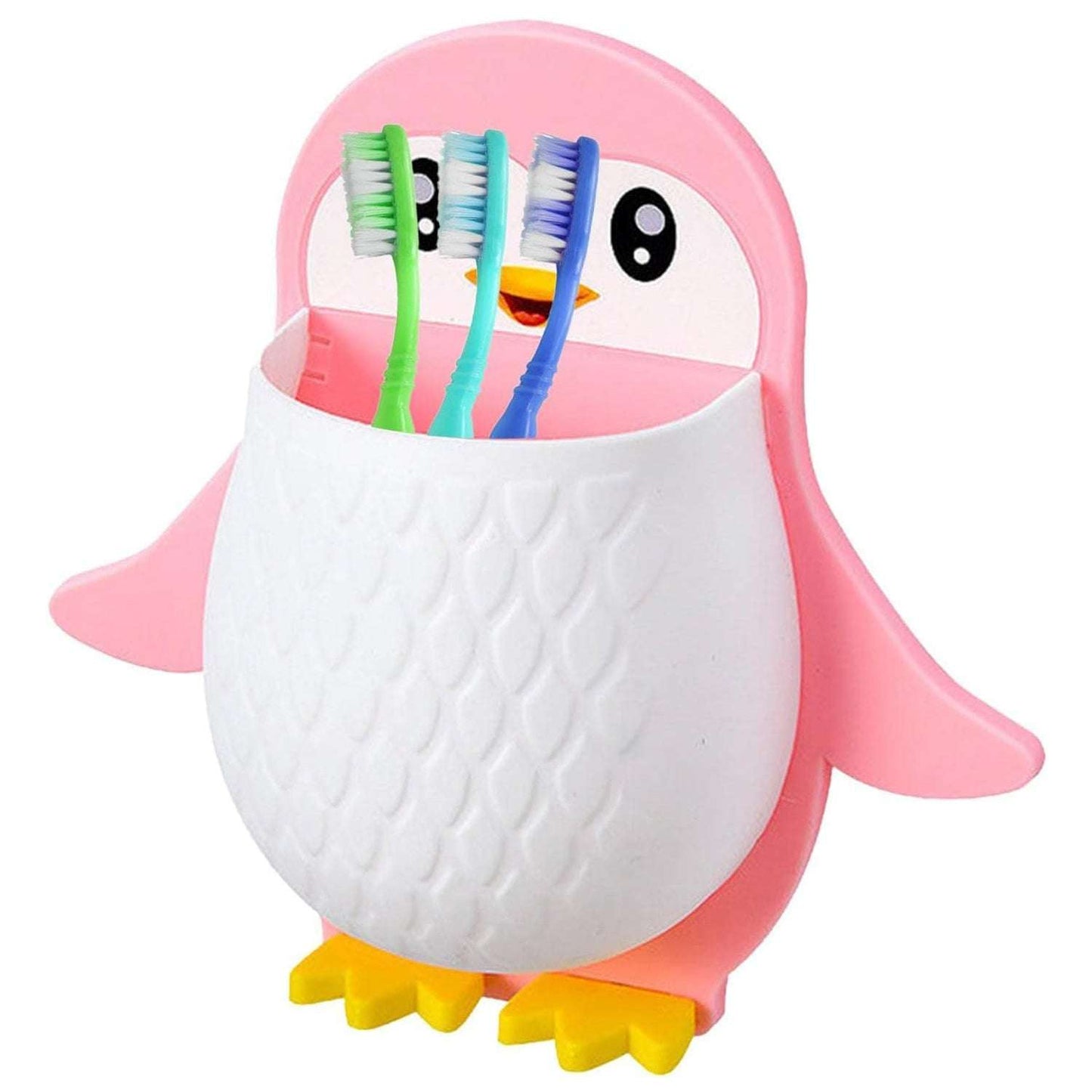 Penguin Storage Box Adhesive Remote Case Electric Toothbrushes Holder Universal Controller Holder Wall Nightstand Office Plastic Wall Mount - LootFaat
