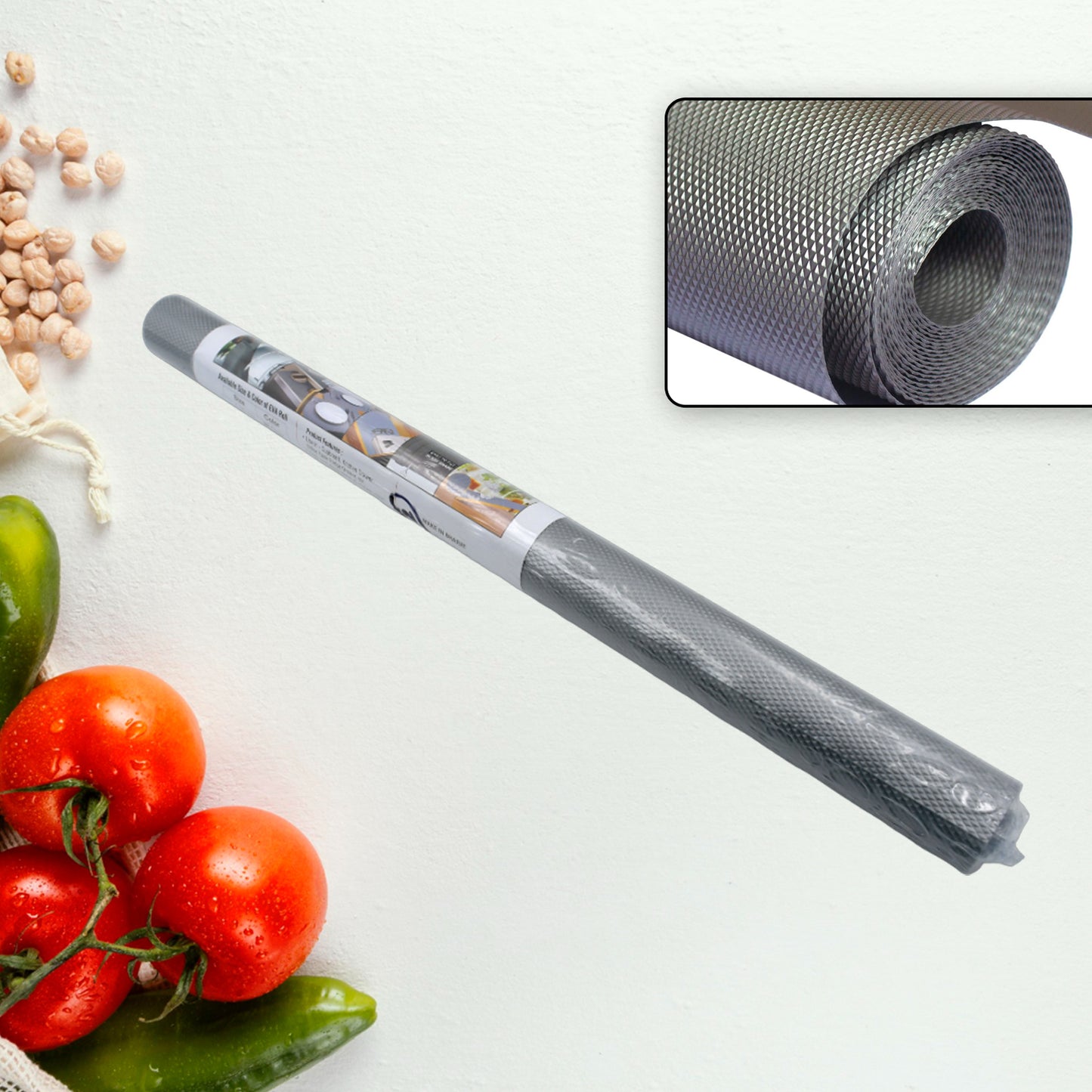 Multipurpose Anti-slip Bathroom Kitchen Cabinet Drawer Shelf Mat Liner Sheets Roll Fridge Mat Table Mat Anti-slip Super Strong Placement Mat For Fridge Bathroom Kitchen Drawer Shelf Liner (45cmx1.25m) - LootFaat