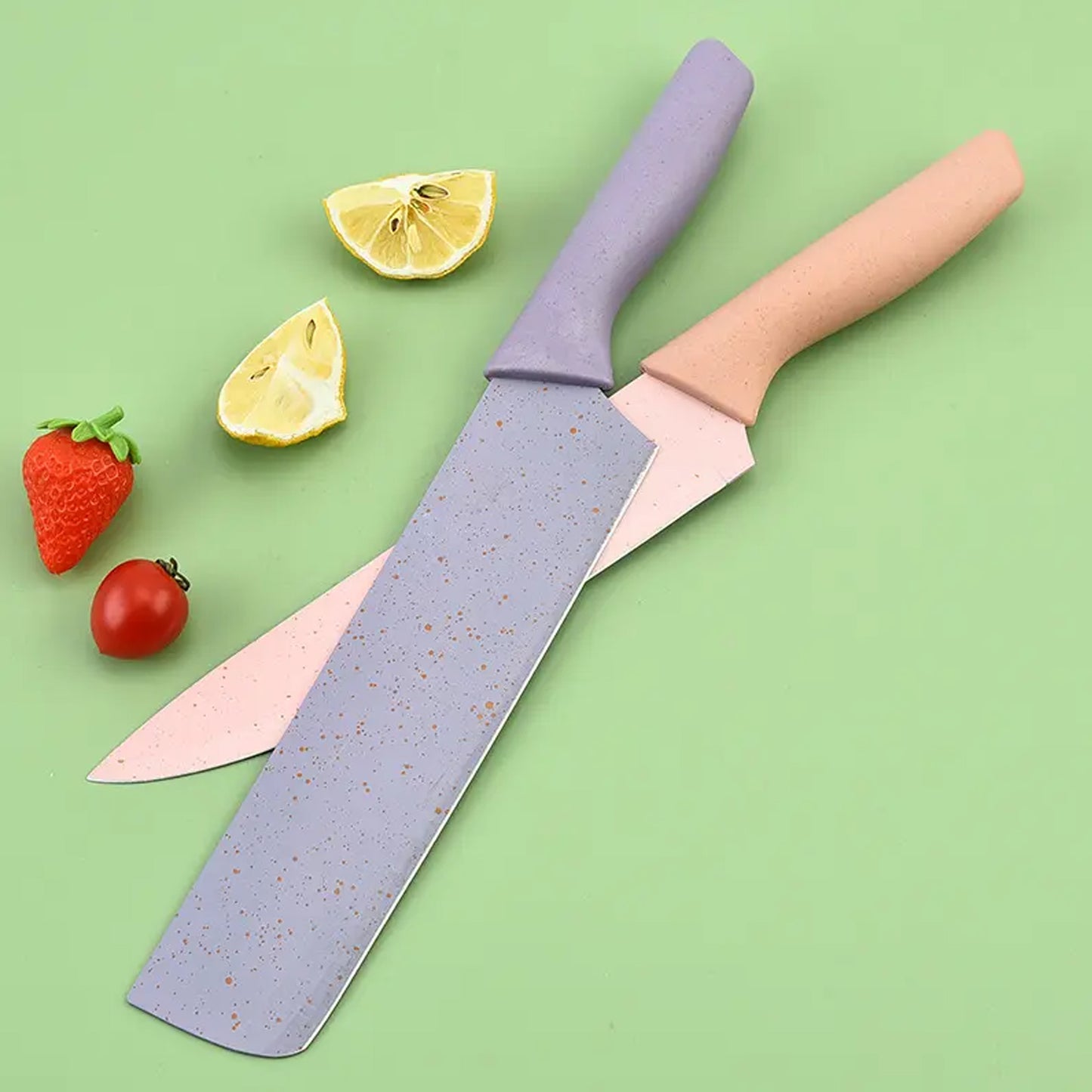 Professional Colorful Kitchen Knives Set Of 6 Pieces Non-stick Blades With High Carbon Stainless Steel Sharp Kitchen Cutting Knives Set For Slicing Paring And Cooking Chef Kitchen Knives Set - LootFaat