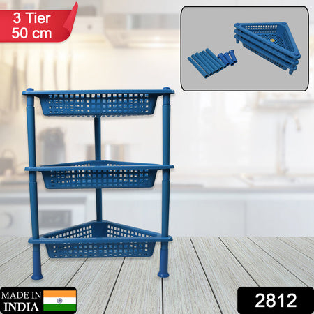 Triangle Storage Plastic 3-tier Rack Shelf For Kitchen Living Room Bathroom Office - LootFaat