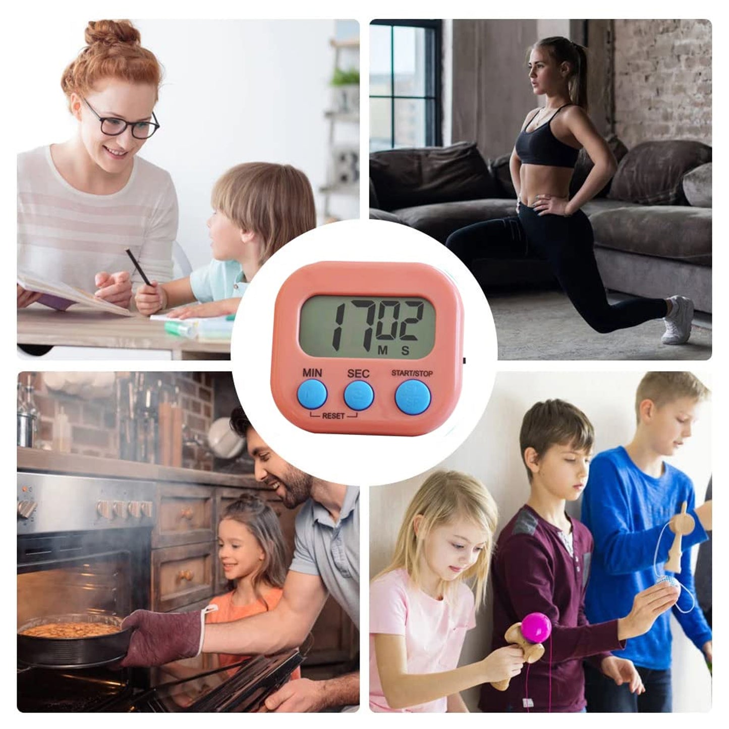 Digital Kitchen Timer Clear Big Digits 0-99 Min For Cooking Office Clock - LootFaat