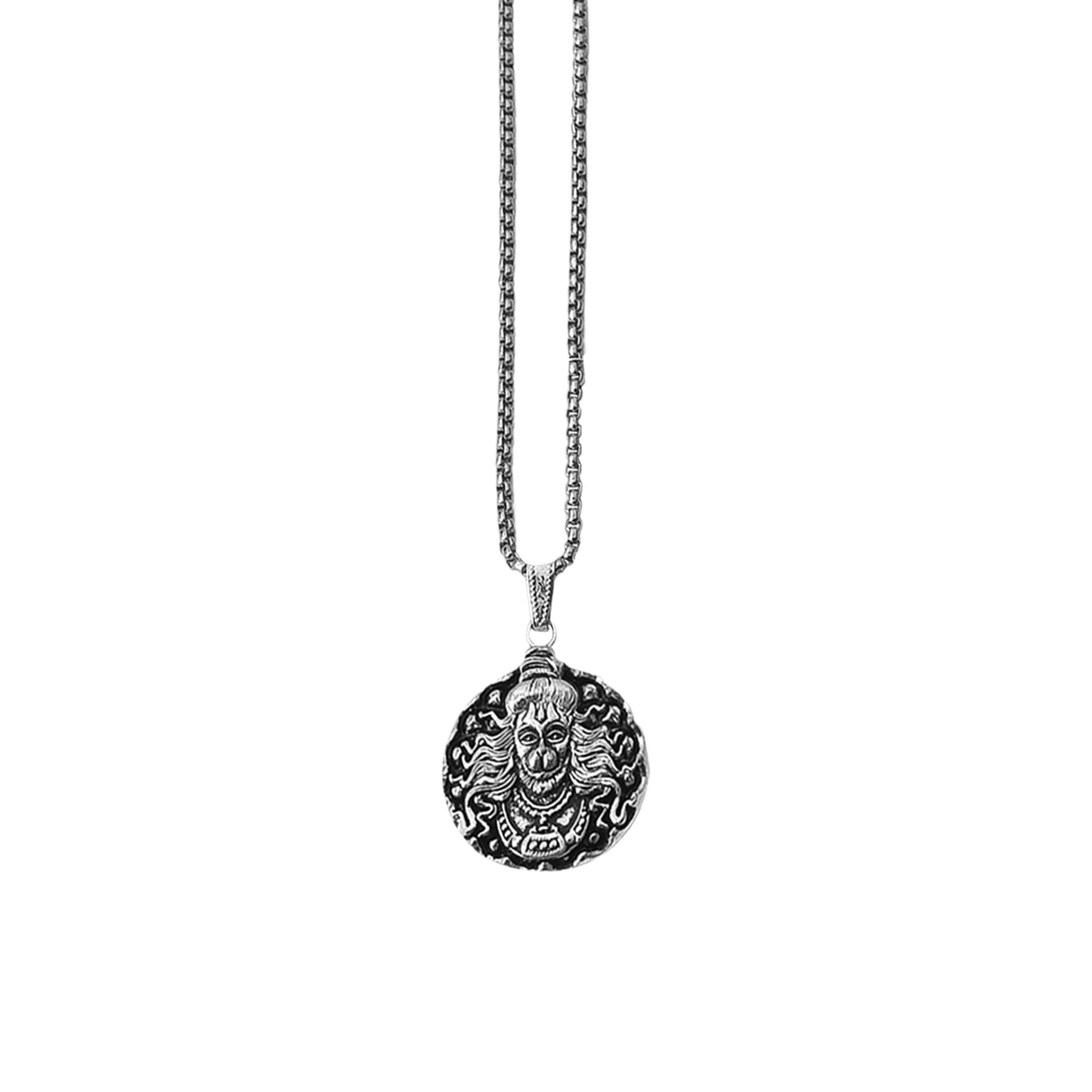Hanuman Facelocket With Chain Pendant Necklace Chain (1 Pc) - LootFaat