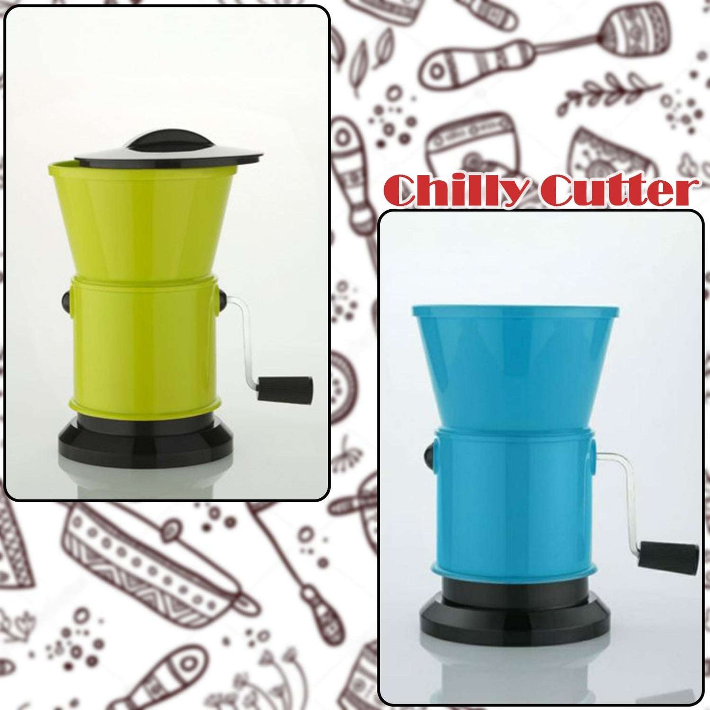 Round Chilly Cutter And Grinder Tool With Effective Sharp Chopping And Cutting Blade System. - LootFaat