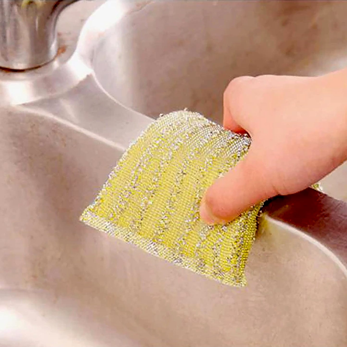 Kitchen Cleaning Tool Set Microfiber Kitchen Utensils High Performance Scouring Sponge Set Dish Sponge Stainless Steel Scouring Pad (6 Pcs Set) - LootFaat