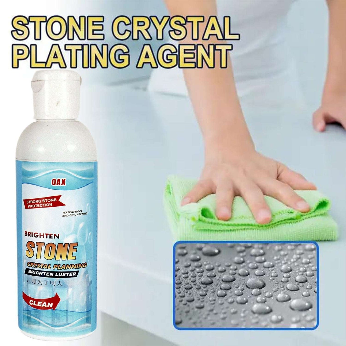 Stone Stain Remover Cleaner Stone Crystal Plating Agent Marble Stone Cleaner Polishes Crystal Plating For Kitchen Patio Backyard Marble Cleaner And Polish (75 Ml Approx 1 Pc) - LootFaat