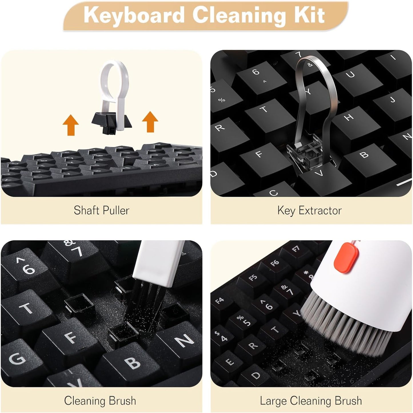 Keyboard Cleaner Kit 20-in-1 Laptop Phone Screen Cleaning Kit Keyboard Cleaning Kit With Electronic Cleaning Brush Spray For Airpods Pro Ipad Iphone Pro Camera Computer Cleaning - LootFaat