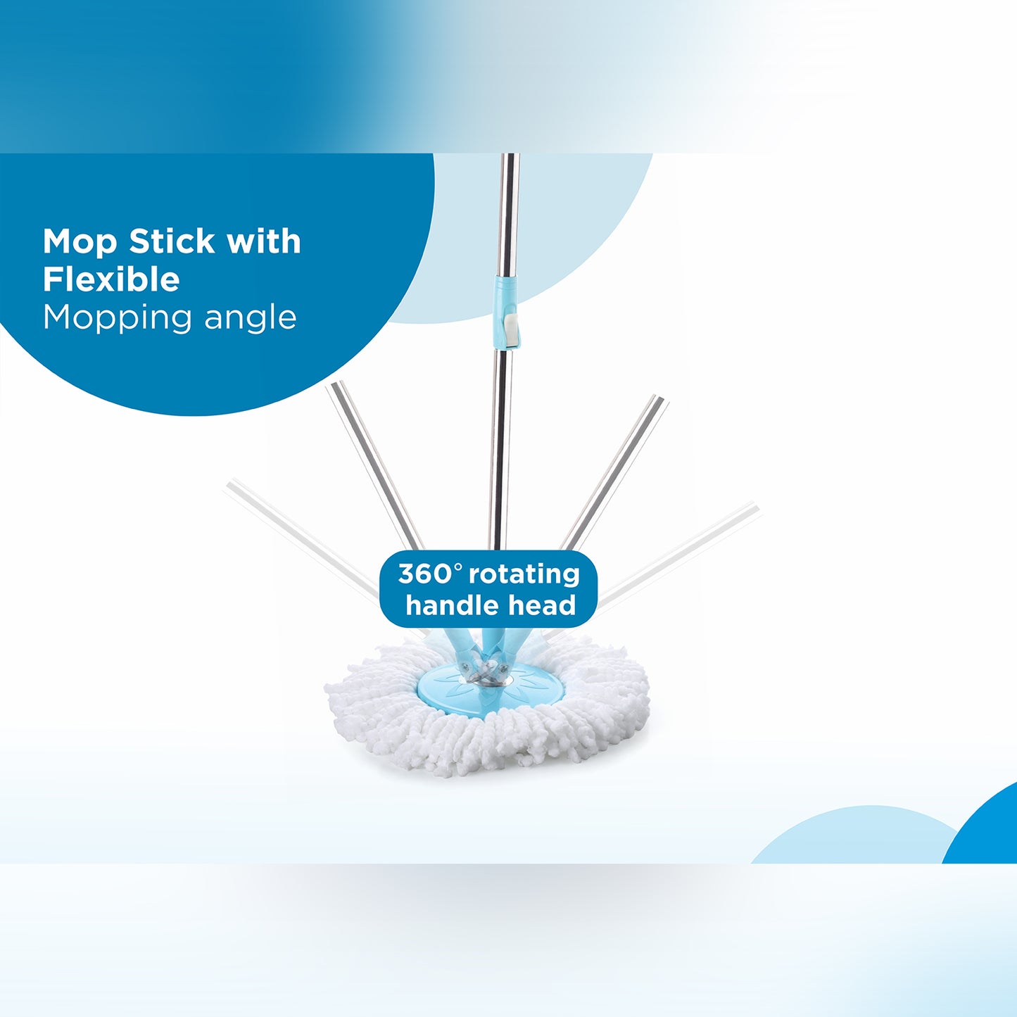 Sporty Plastic Spin Mop With Bigger Wheels And Plastic Auto Fold Handle For 360 Degree Cleaning. - LootFaat