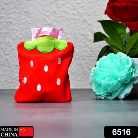 Strawberry Small Hot Water Bag With Cover For Pain Relief Neck Shoulder Pain And Hand Feet Warmer Menstrual Cramps. - LootFaat