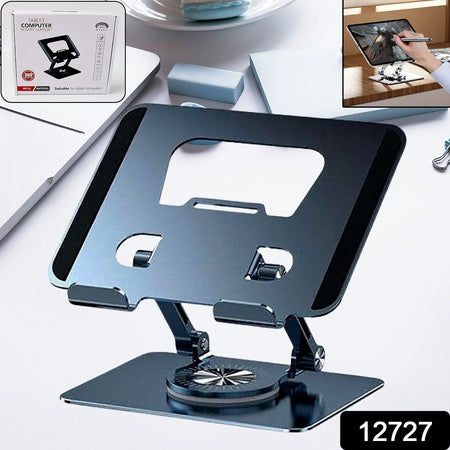 Aluminum Alloy 360rotating Bracket Adjustable Laptop Stand Portable Foldable Ergonomic Laptop Support - LootFaat