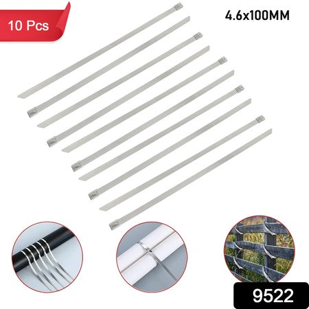 Stainless Steel Cable Tie (4.6x100mm 10 Pcs Set) - LootFaat