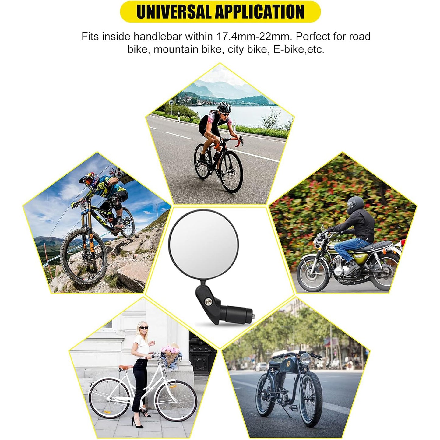Bar End Bike Mirror Safe Rearview Mirror 360 Rotatable Foldable Safety Bicycle Rear View Mirror Mirror Durable Bike Mirror (1 Pc) - LootFaat