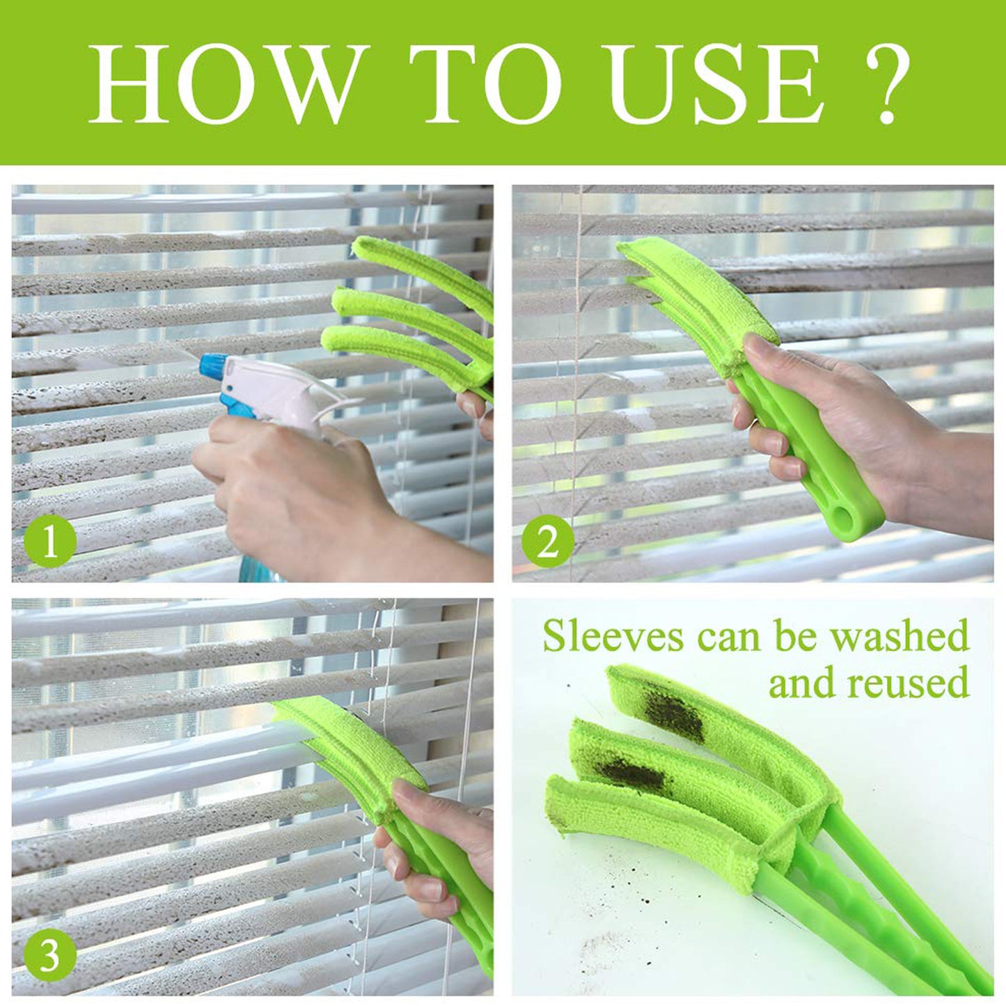 Window Blind Cleaner Duster Brush With Microfiber Sleeves - Blind Cleaner Tools For Window Shutters Blind Air Conditioner Jalousie Dust - LootFaat