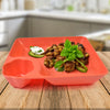 Dipping Sauce Plate - Plastic Appetizer Serving Dish with Dip Compartment