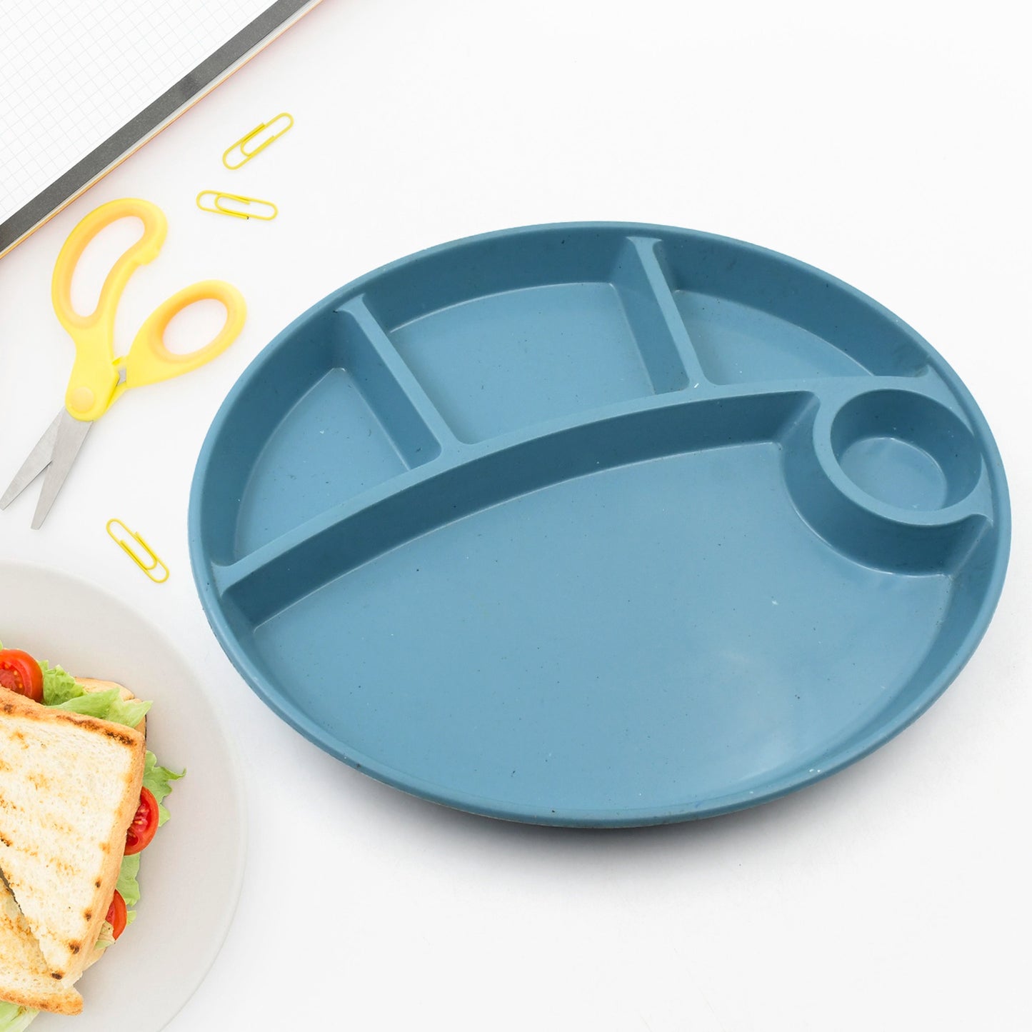 Plastic Food Plates Biodegradable 5 Compartment Plate With Spoon For Food Snacks Nuts Desserts Plates For Kidsreusable Plates For Outdoor Camping Bpa-free(1 Pc) - LootFaat