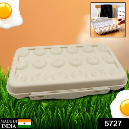 18 Grid Egg Holder Storage Shock-proof Egg Container With Buckle Egg Carrier Egg Tray Egg Shelter Effective Full Seal Egg House Use For Fridge Camping Kitchen - LootFaat