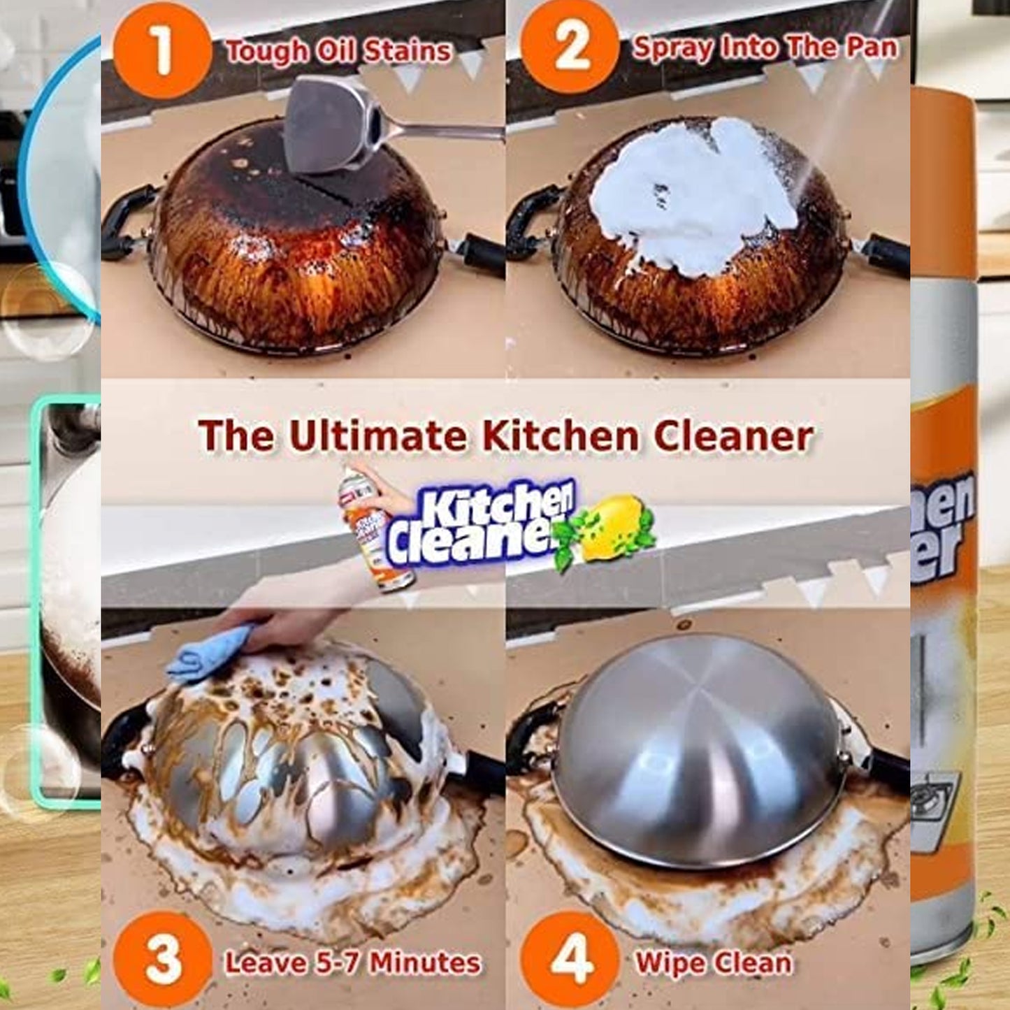 Multipurpose Bubble Foam Cleaner Kitchen Cleaner Spray Oil Grease Stain Remover Chimney Cleaner Spray Bubble Cleaner All Purpose Foam Degreaser Spray (500 Ml) - LootFaat