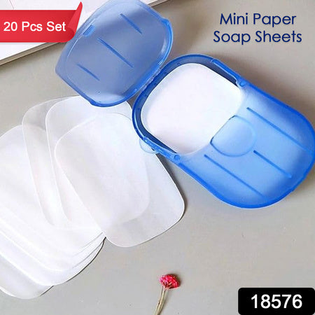 Portable Easy Carry Travel Paper Soap Sheet With Mini Box (20 Sheets In A Pack Approx Mix Color) - LootFaat