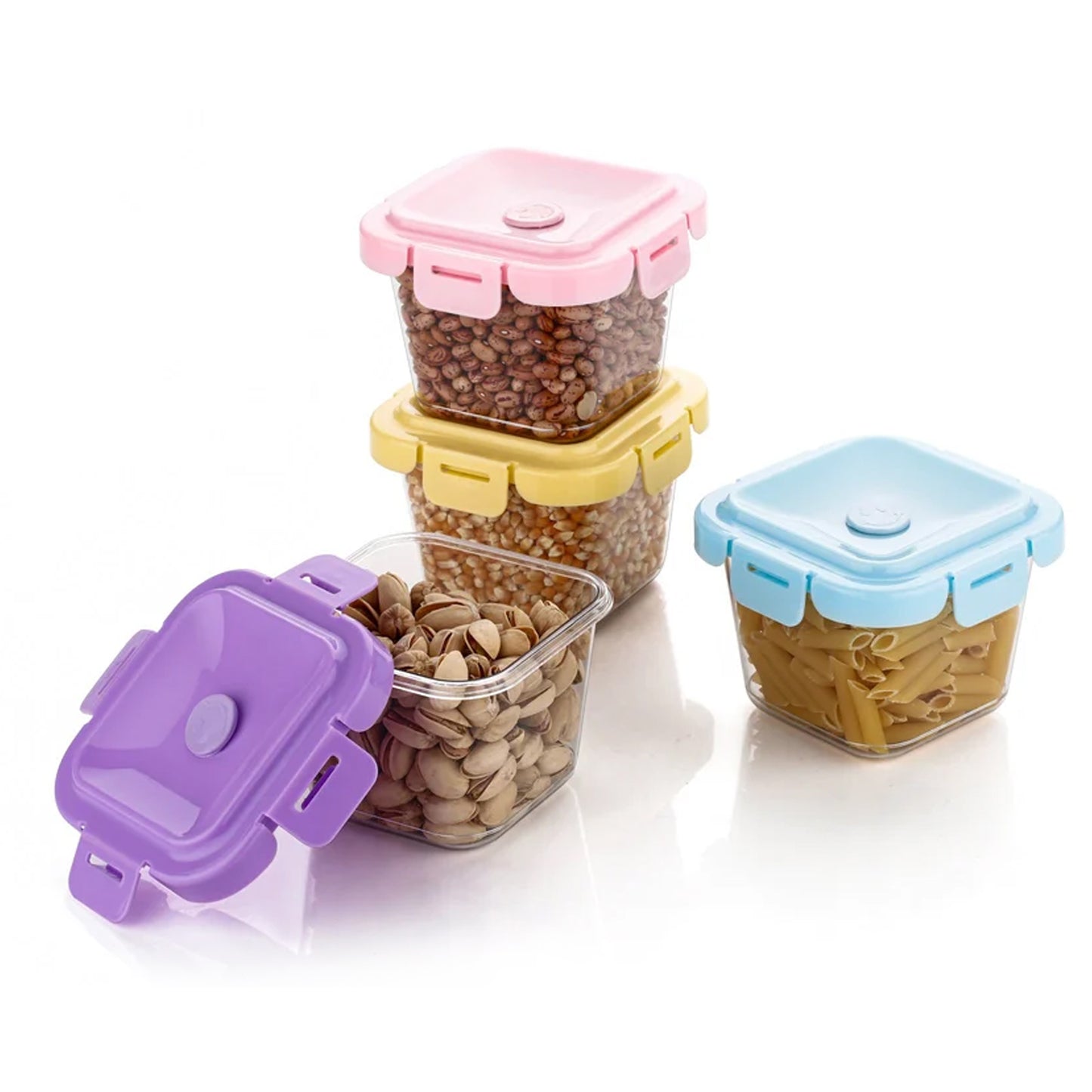 Plastic Food Storage Containers With Lid (4 Pcs Set 500 Ml) - LootFaat