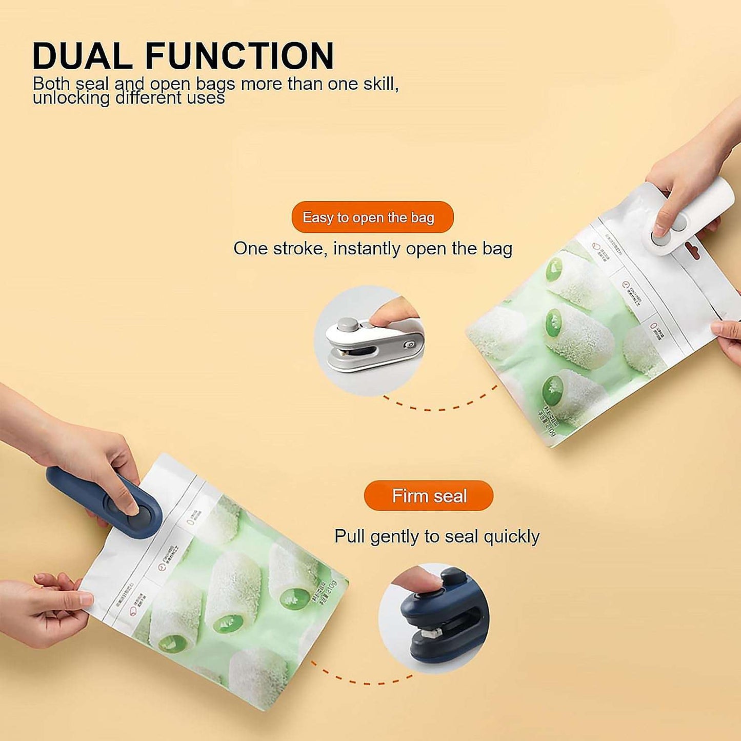 2-in-1 Mini Bag Sealer & Cutter - Rechargeable Food Sealer