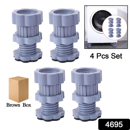 Washing Machine Support Anti Vibration Washing Machine Support Adjustable Washer Anti Vibrasion Pads Washer Dryer Pedestals Washing Machine Accessory Anti- Skid Pad Pvc Lifting Pad Non-slip ( 4 Pc Set ) - LootFaat