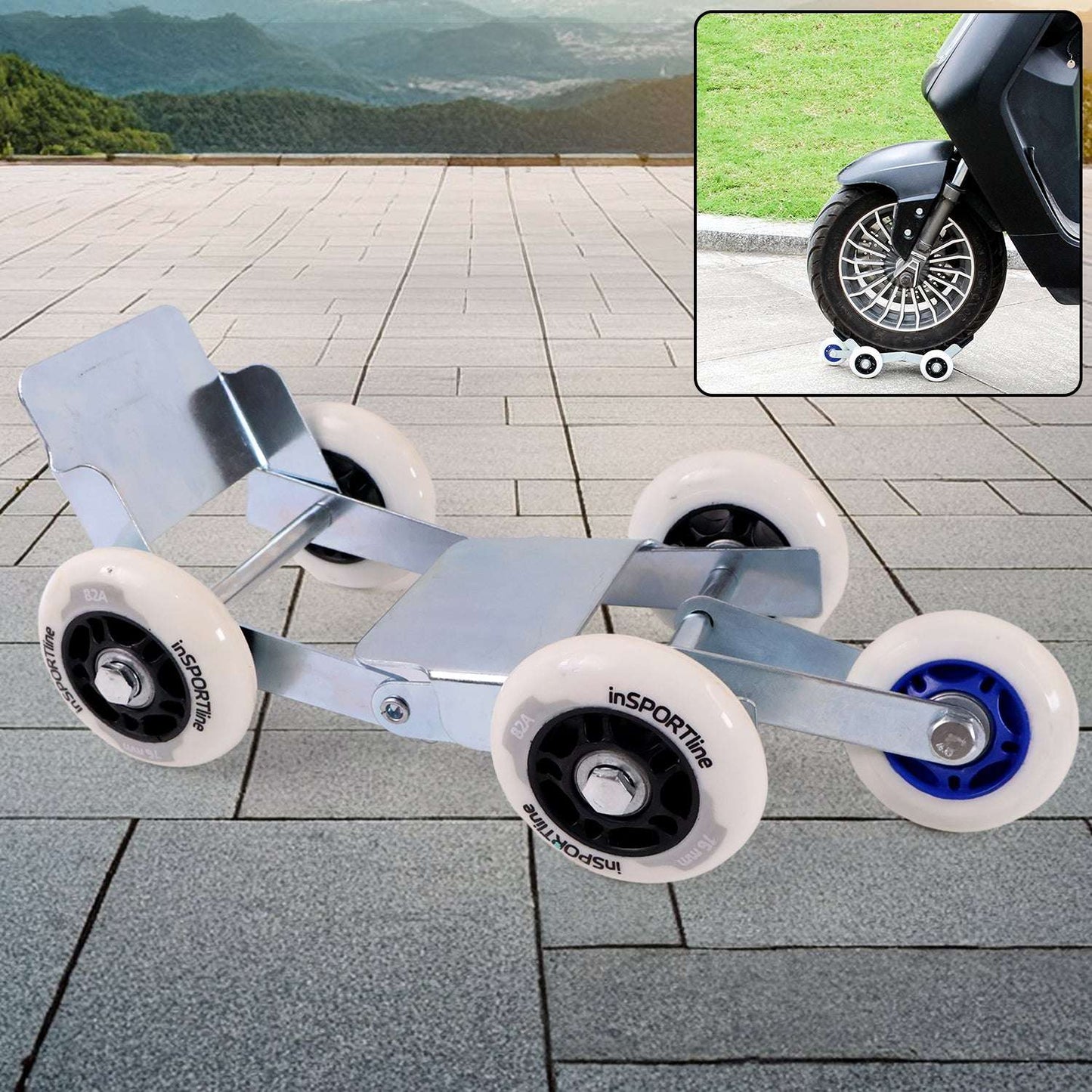 Universal Scooter Parking Roller Stand with Heavy-Duty Wheels