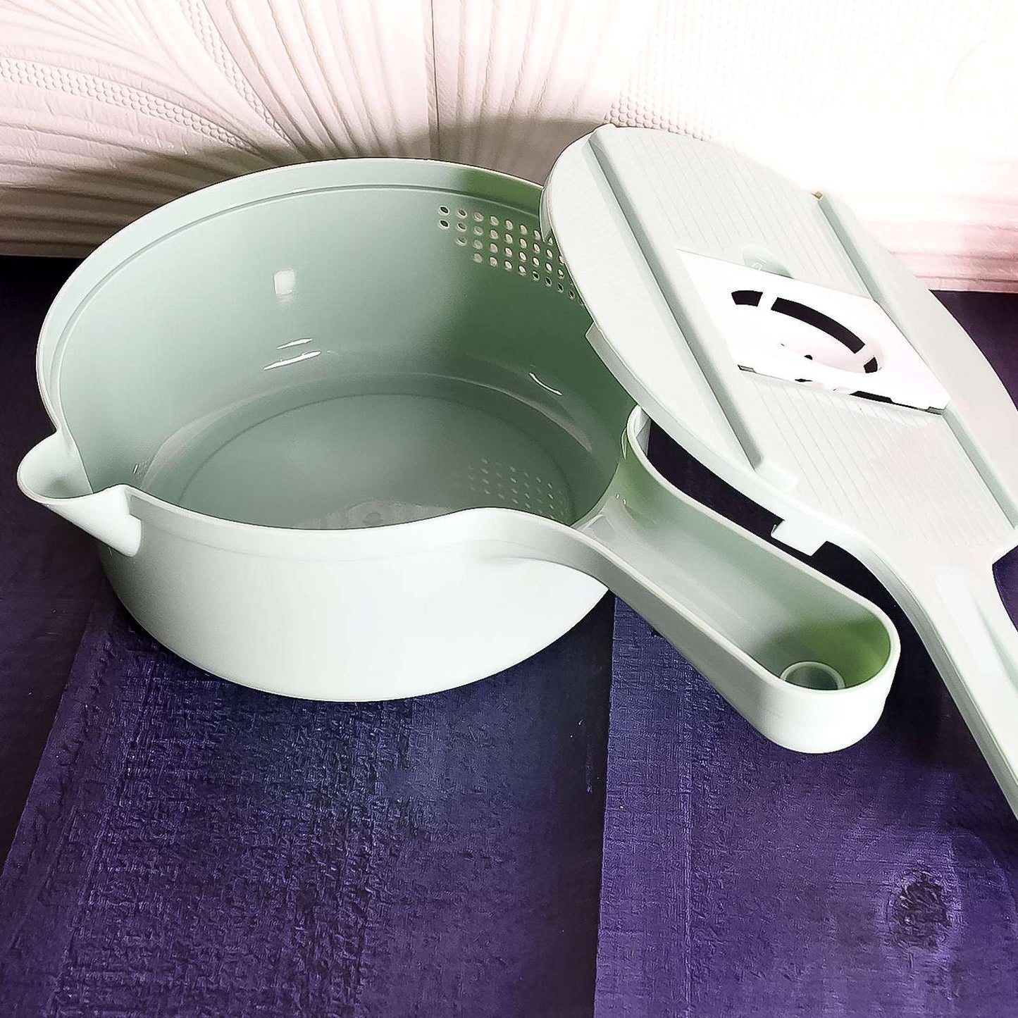 Vegetable Choppers With Drain Basket 6 In 1 Vegetable Slicer Blades (1 Set) - LootFaat