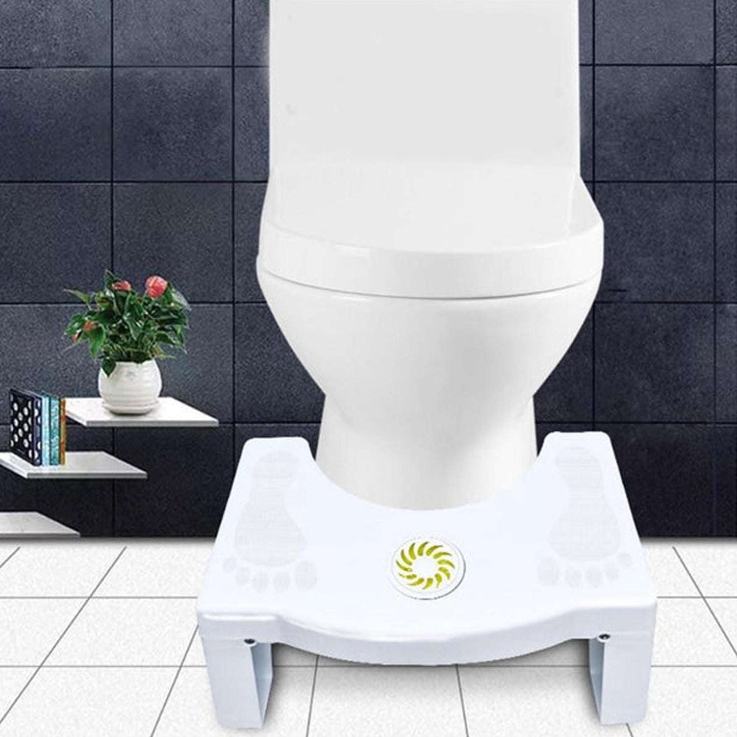 Plastic Non-slip Folding Toilet Squat Stool - White Color - LootFaat