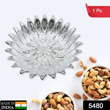 Traditional Design Serving Tray Plastic Silver Finish Serving Tray Multipurpose Tray Decorative Tray Mukhwas Serving Tray (1 Pc ) - LootFaat